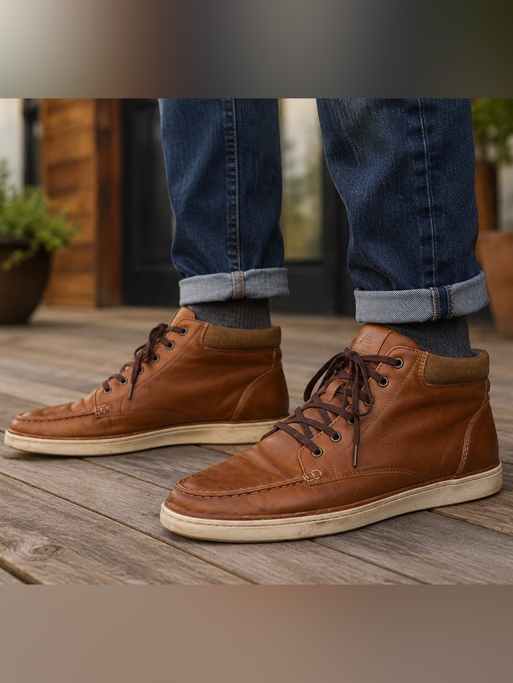 ALDO Brown Leather High Top Sneakers Chukka Casual Shoes Men’s 11 EU 44